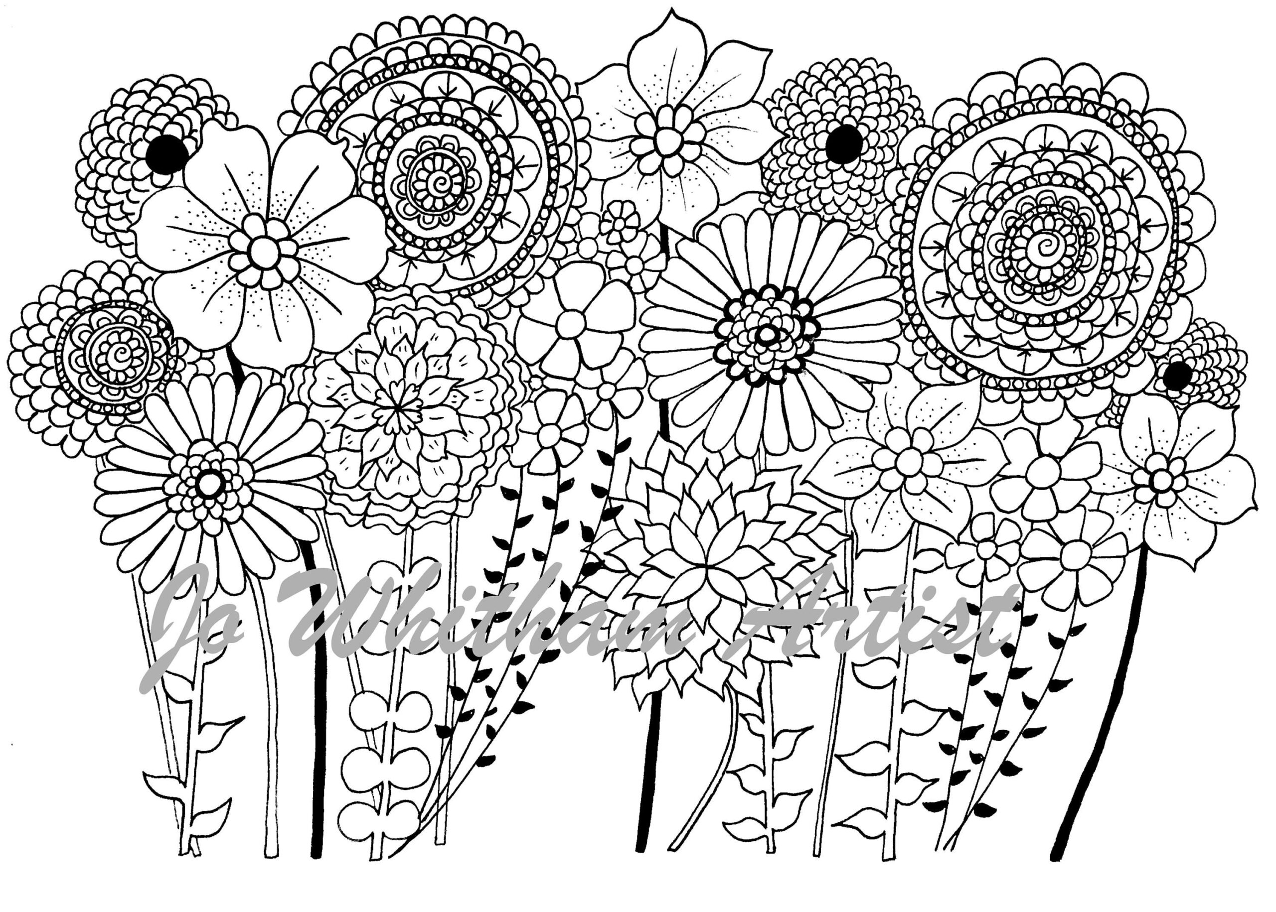 wildflowers coloring page