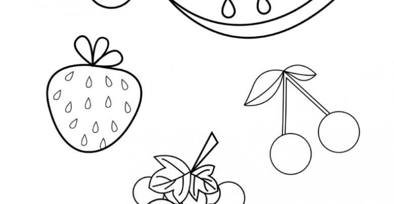 summer fruit coloring pages