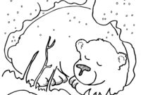 hibernating bear coloring page