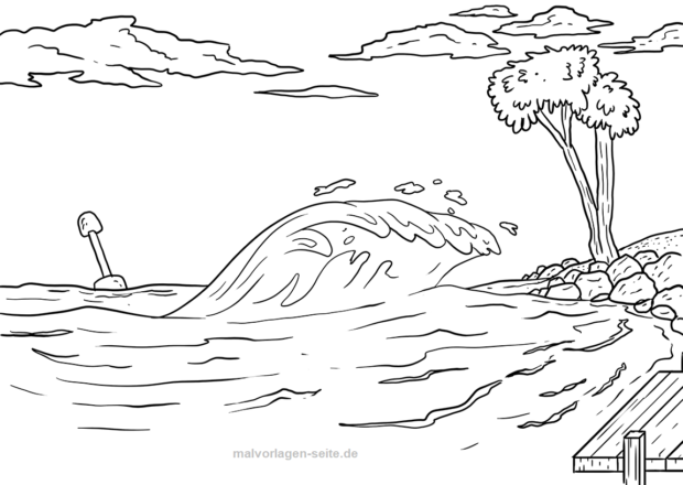 tsunami coloring pages