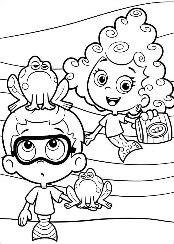 coloring pages bubble guppies