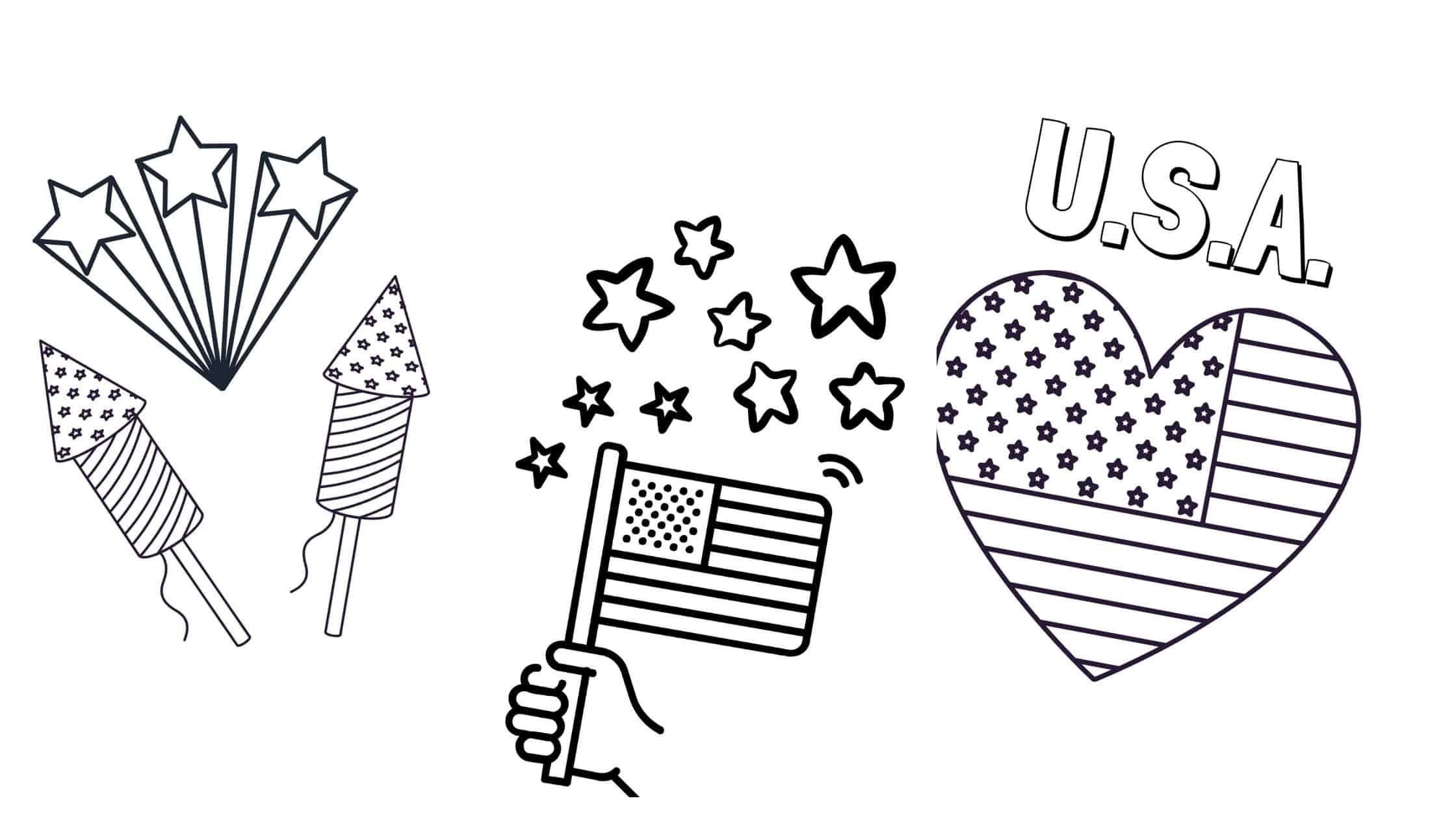 Free Patriotic Coloring Pages Printable - Dresses and Dinosaurs