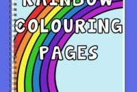 rainbow coloring page with color words