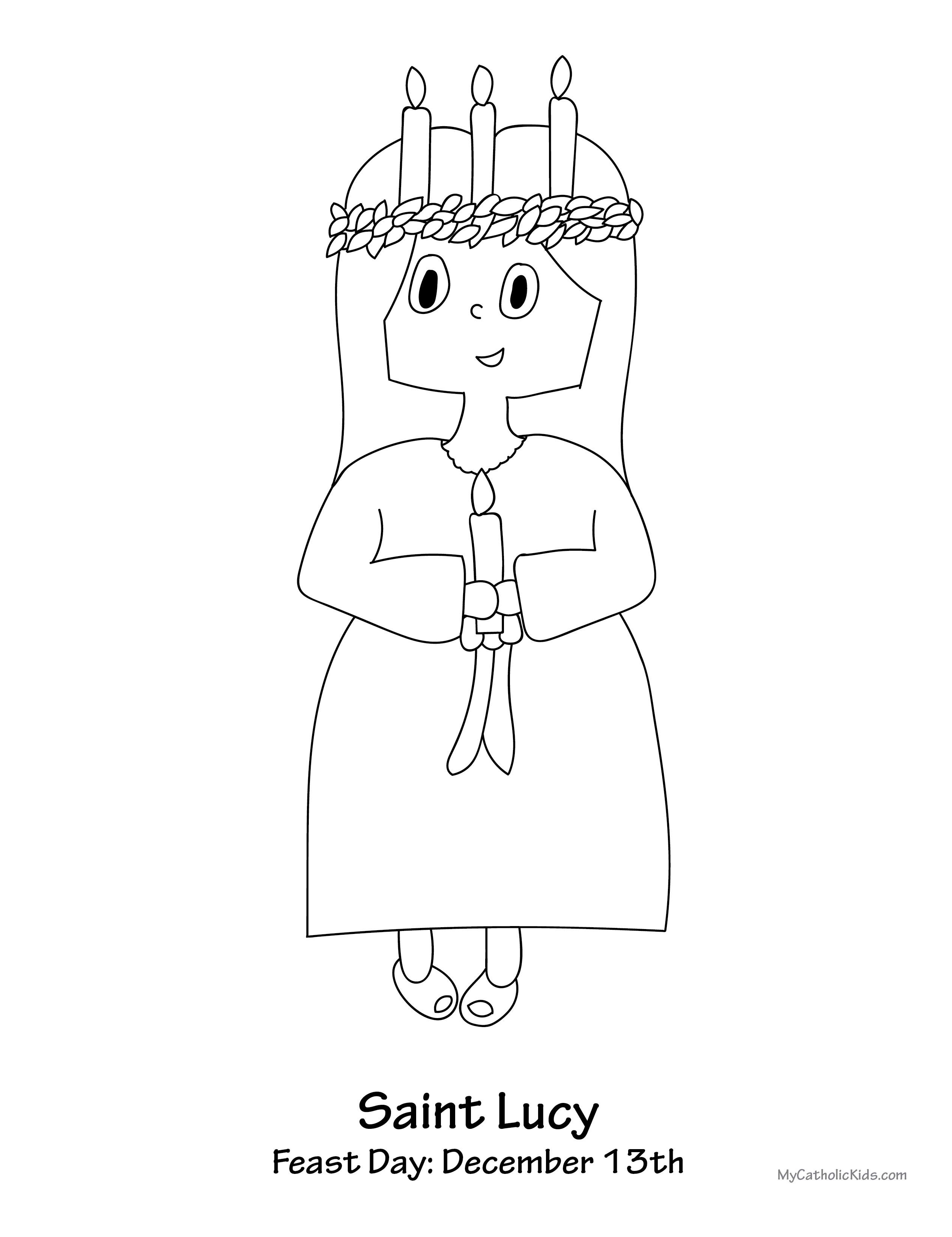 st lucy coloring page