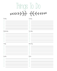 to do liste wochenplan pdf