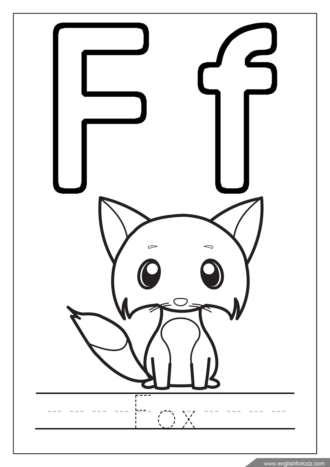 f is for fall coloring page