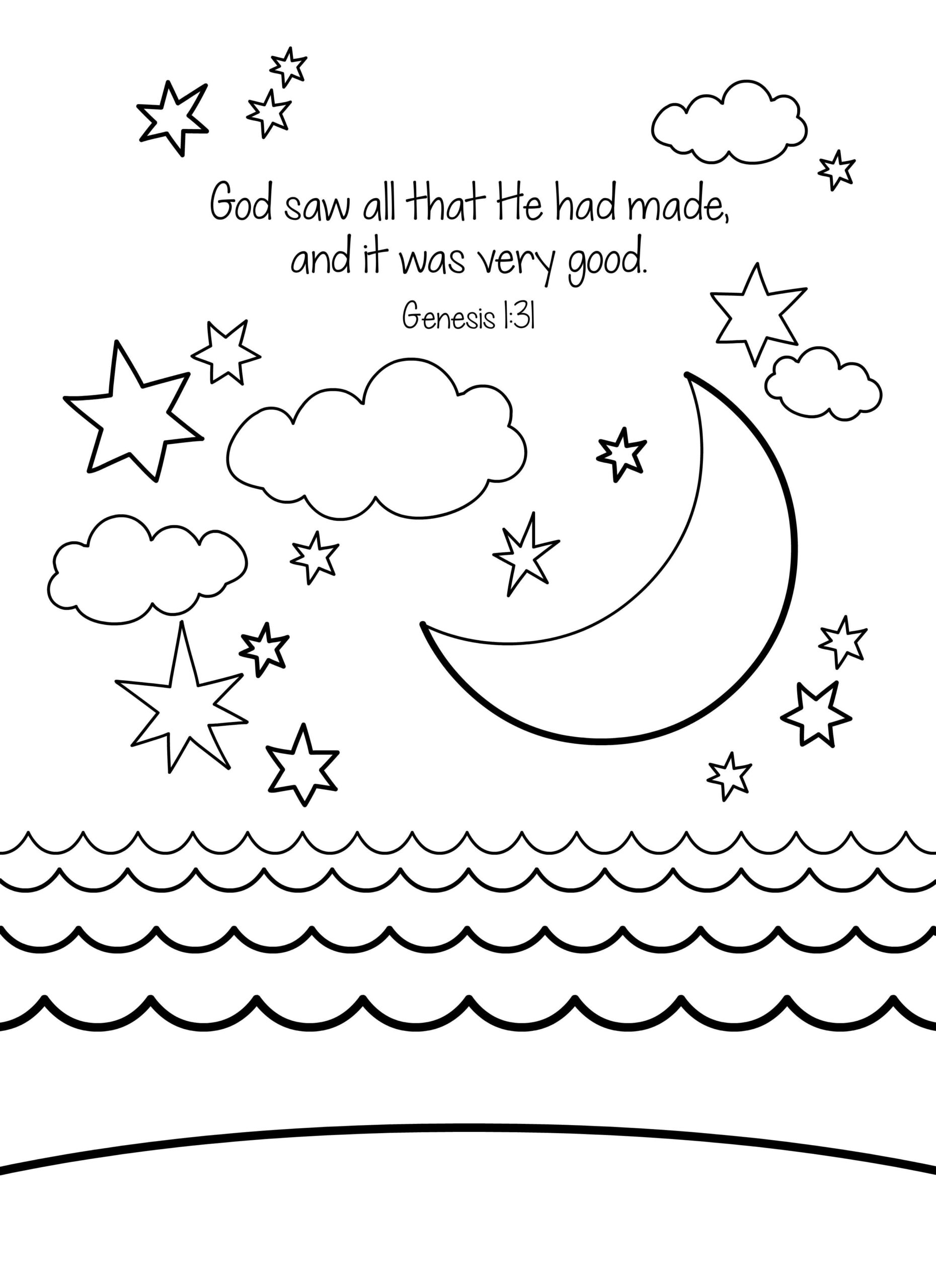 genesis 1 1 coloring page