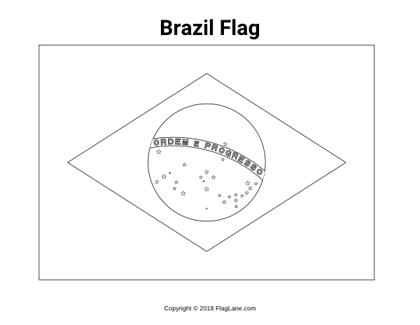 brazilian flag coloring page