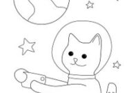 space cat coloring pages