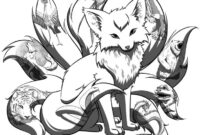 nine tailed fox coloring page