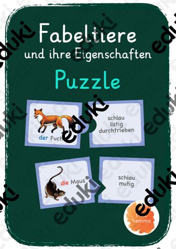 Fabeln: Fabeltiere und ihre Eigenschaften - Puzzle