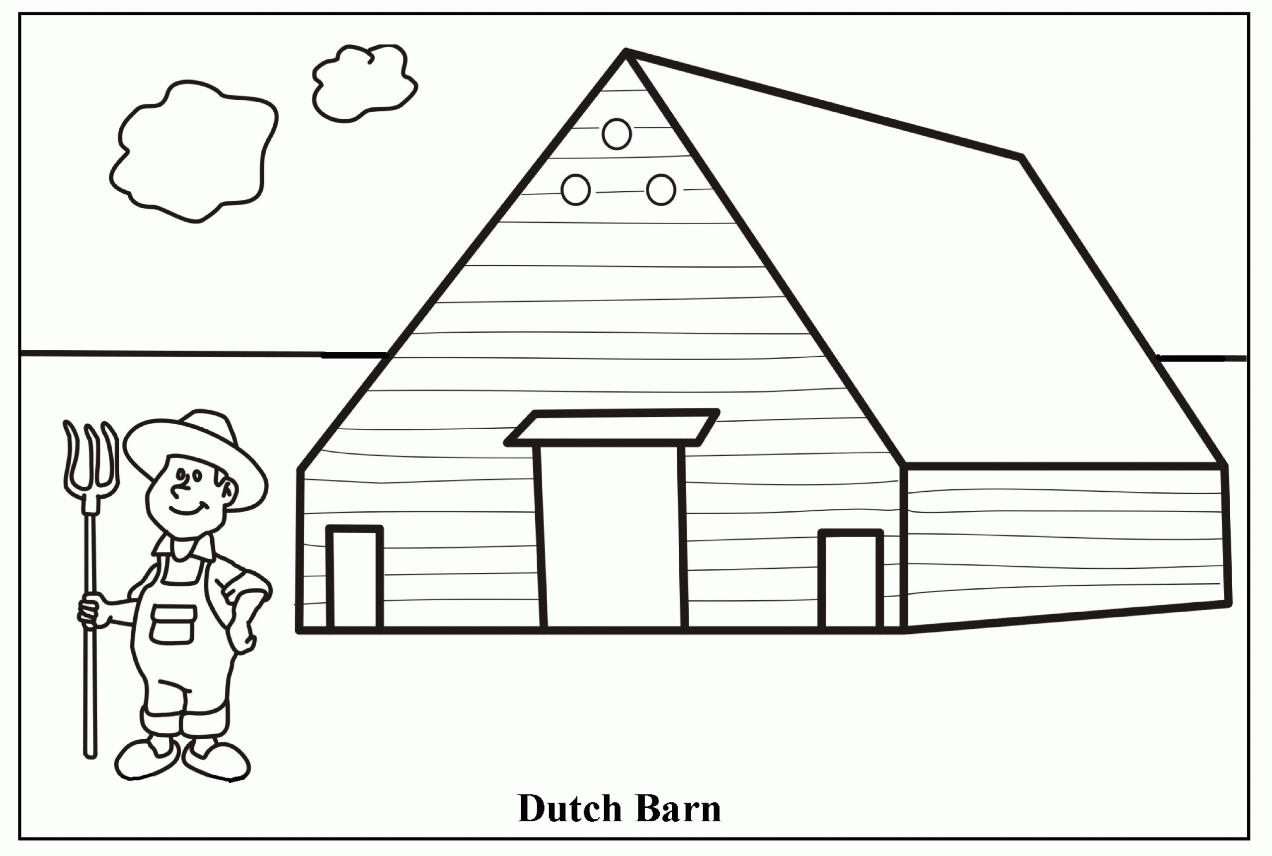 farm house coloring page