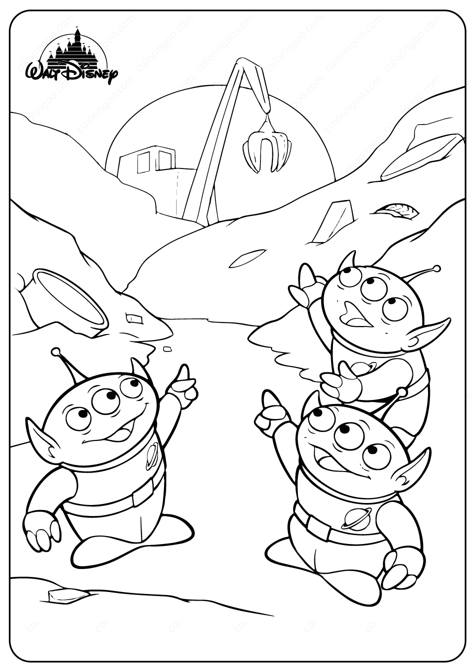 toy story alien coloring pages