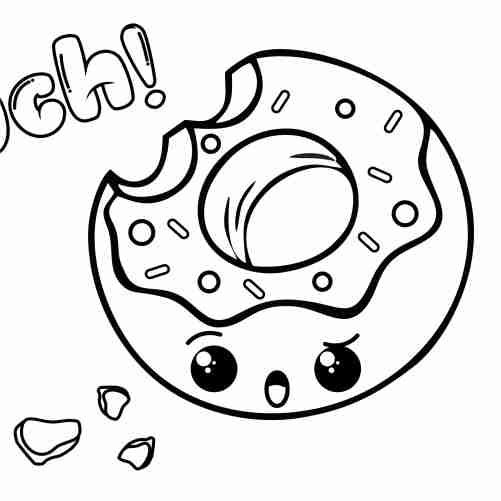 donut kawaii food coloring pages