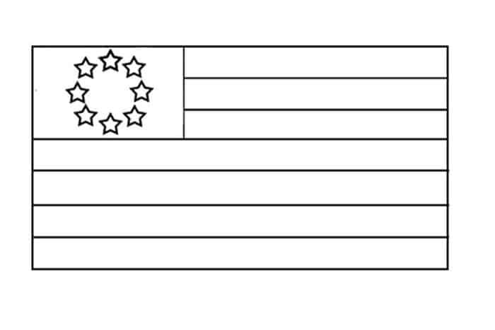 betsy ross flag coloring page