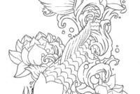 realistic koi fish coloring page