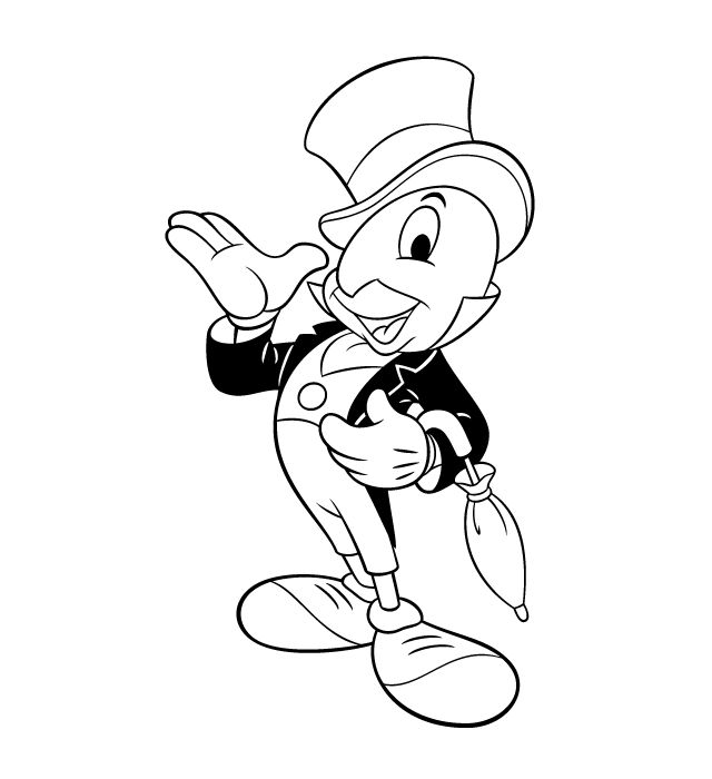 Jiminy Cricket Pages Printable Coloring Pages