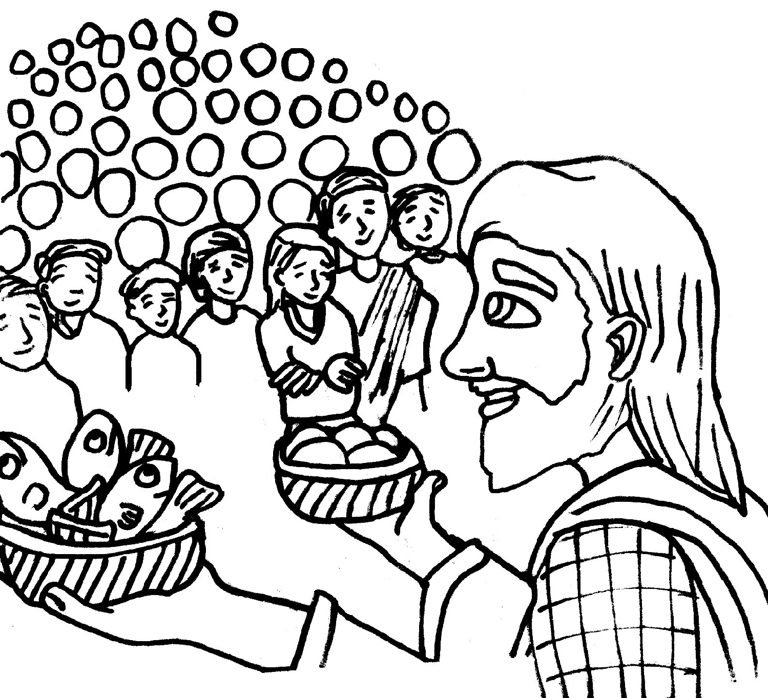 feeding the 5000 coloring page