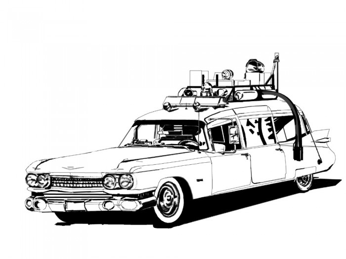 ghostbusters car coloring pages