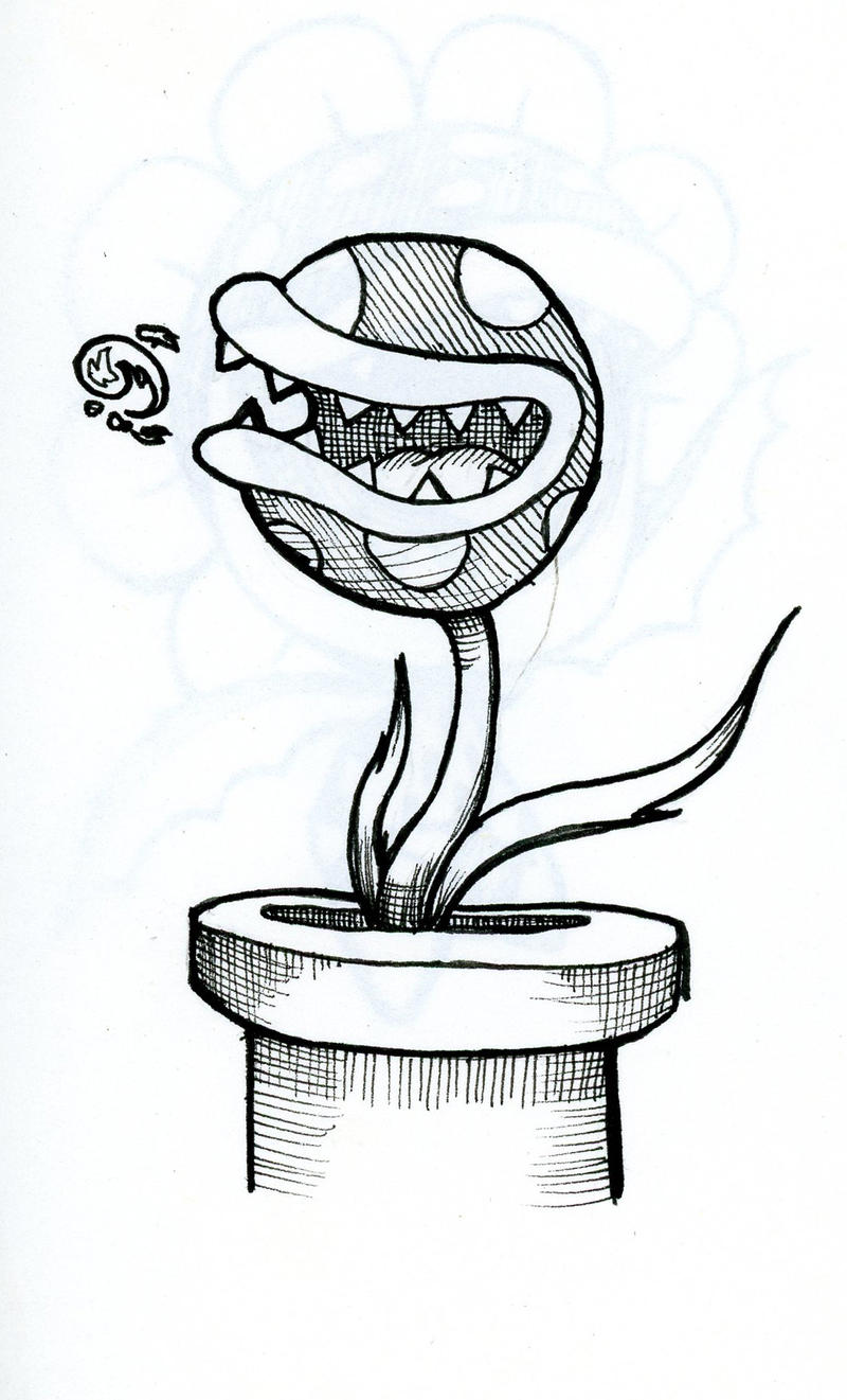 piranha plant coloring page