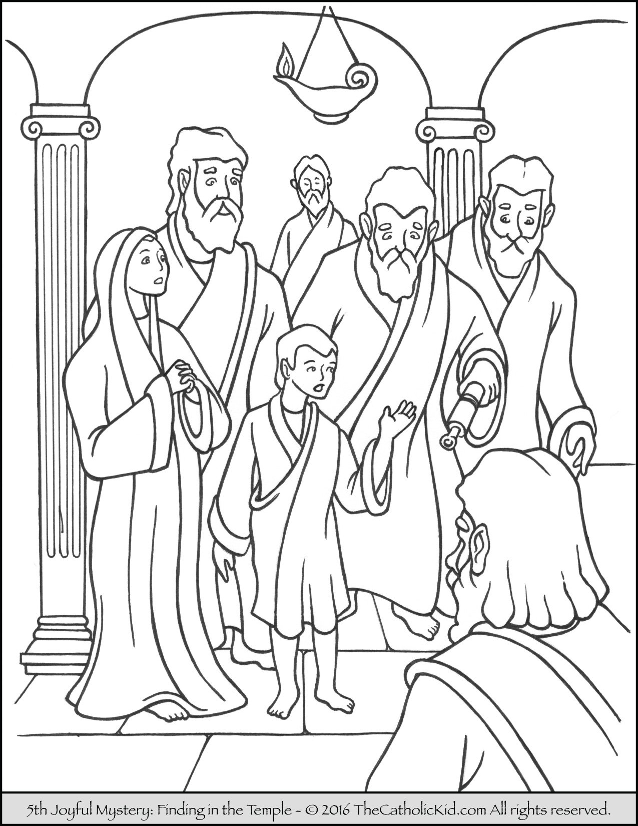 jesus in the temple coloring page