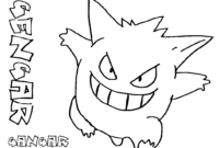 mega gengar coloring pages