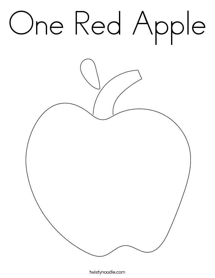 red apple coloring page