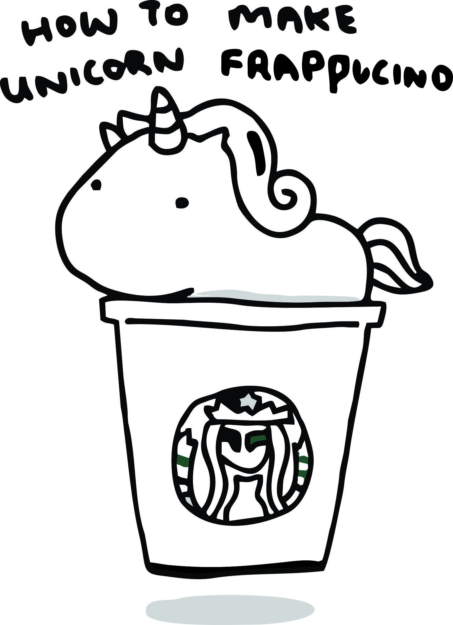 Starbucks clipart colouring page, Starbucks colouring page Transparent