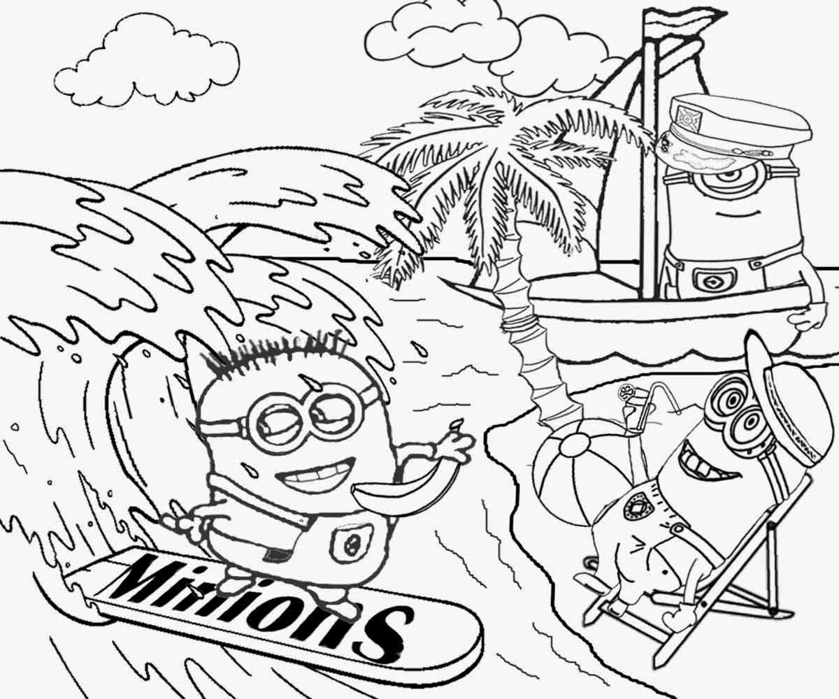 surfing coloring page