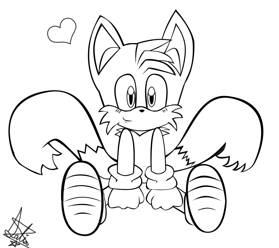 Tails LineArt by LiaMenietowLove on DeviantArt