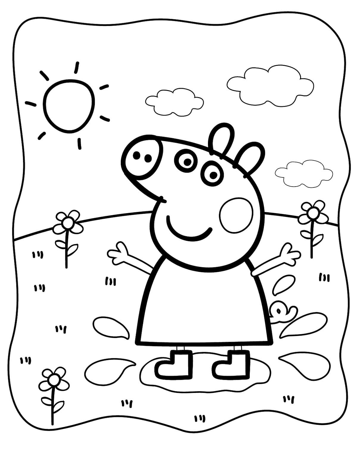 Ausmalbilder Peppa Wutz zum ausdrucken | WONDER DAY — Ausmalbilder für