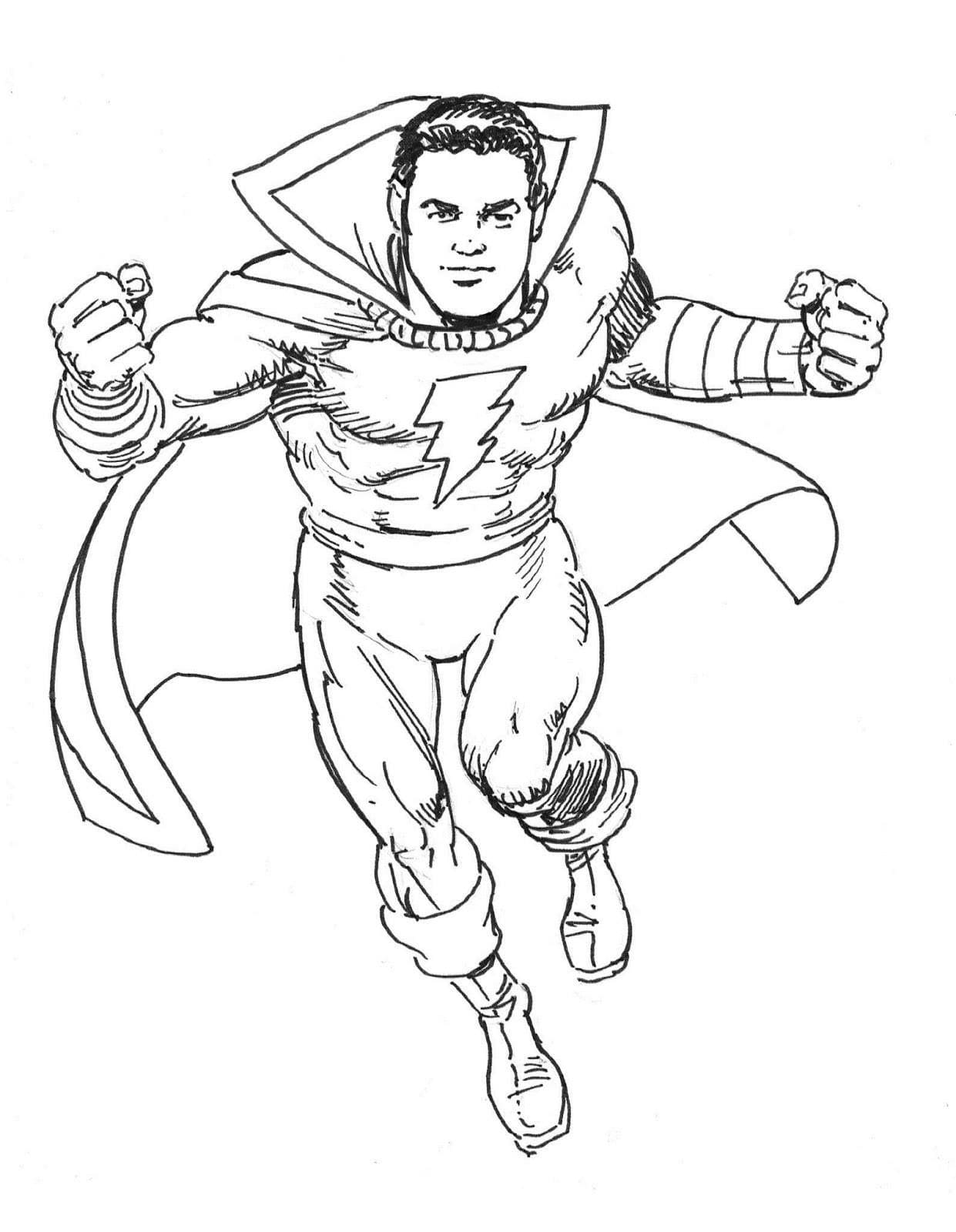 shazam coloring page