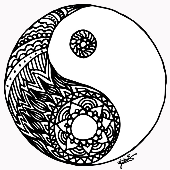 yin yang coloring page