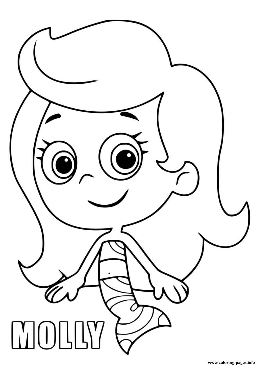 bubble guppies coloring pages molly