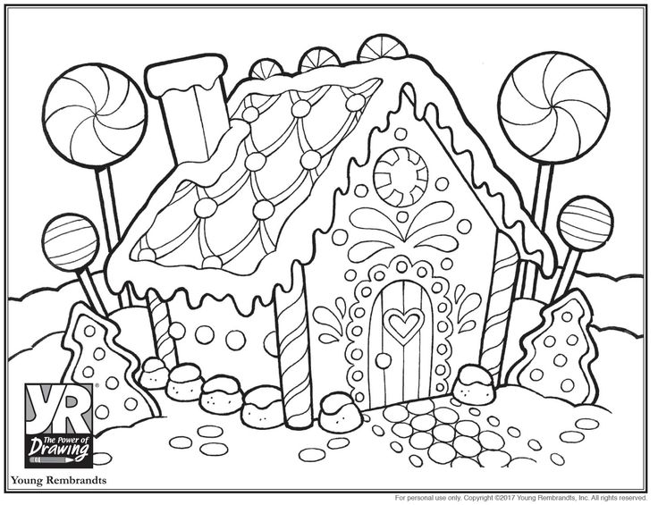 Gingerbread House Coloring Pages to Print Free Coloring Books