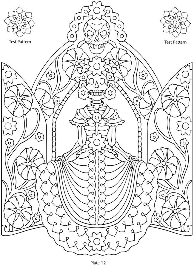 dia de los muertos coloring pages pdf