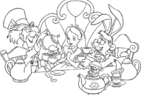 alice in wonderland coloring pages printable