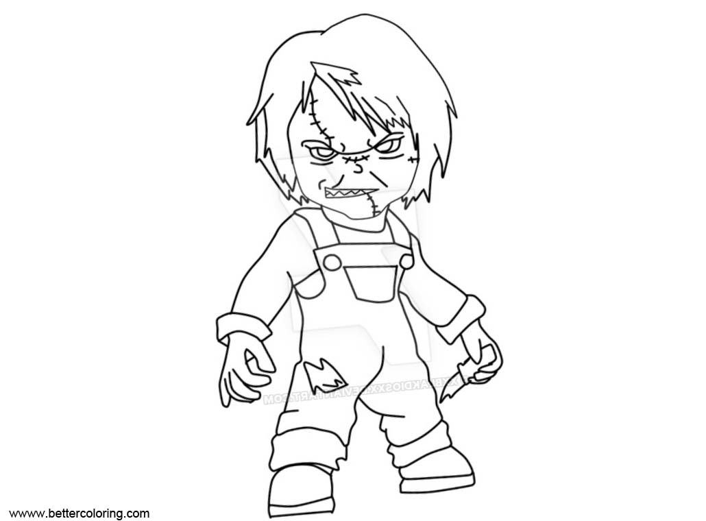 chucky coloring page