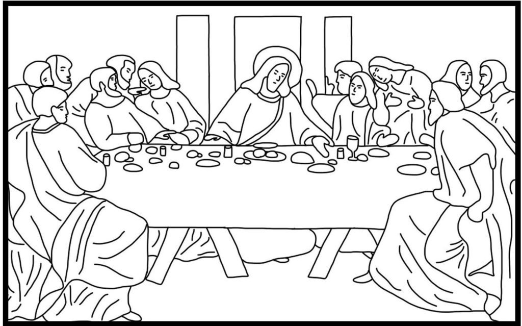 preschool last supper coloring page