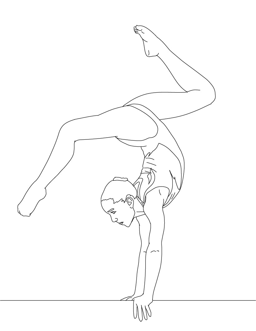 hard gymnastics coloring pages