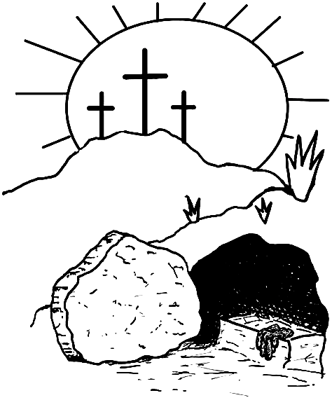 printable jesus empty tomb coloring pages