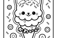 kawaii cute ice cream coloring pages