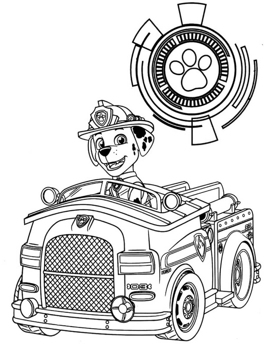 Marshall Paw Patrol 7 Coloring Page - Free Printable Coloring Pages for