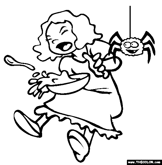 little miss muffet coloring page