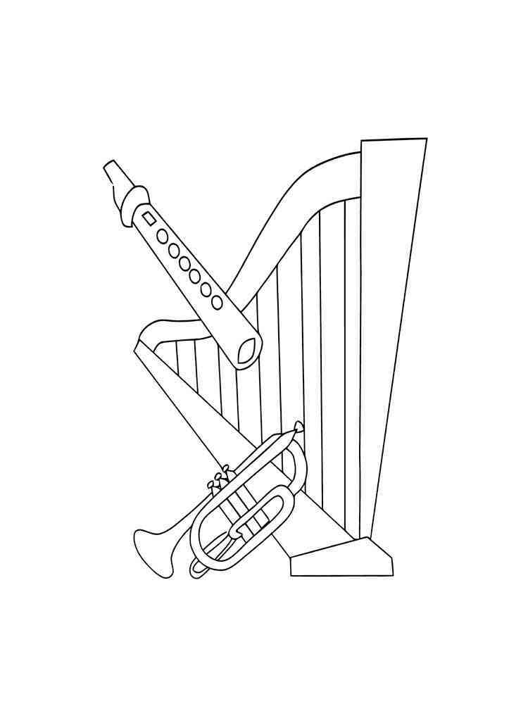 musical instrument coloring pages