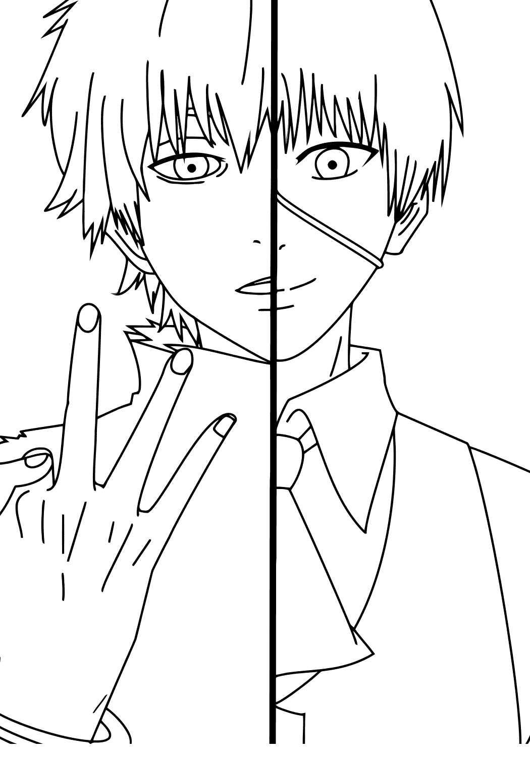 kaneki coloring pages