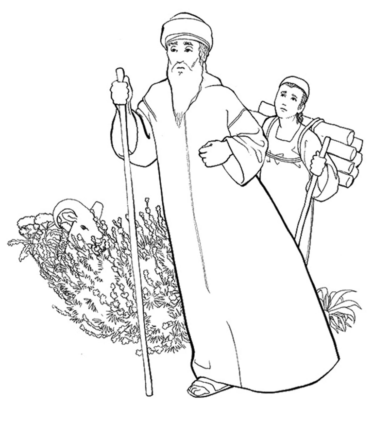 abraham obeys god coloring page