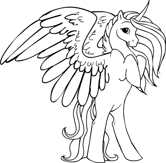 winged unicorn coloring pages