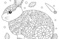 rabbit coloring pages for adults