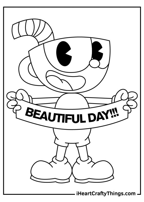 cuphead printable coloring pages